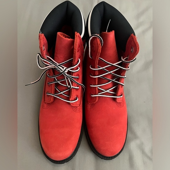 Timberland Limited Edition Red Suede WP Boots 7.5 - Picture 3 of 7